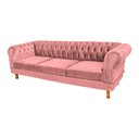 Ver imagem 1 de Dois Sofás Chesterfield Duque 3 lugares 1,80 - Suede Rosa / sala de estar, recepção, barbe
