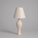 Ver imagem 1 de Abajour Califórnia Pequeno C/ Cúpula Tecido Decorativo de Cerâmica para Sala e Mesa Off White