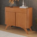 Ver imagem 1 de Buffet para Sala de Jantar Laqueado 100% MDF 2 Portas 92cm Pés Madeira Maciça Aros