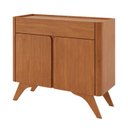 Ver imagem 3 de Buffet para Sala de Jantar Laqueado 100% MDF 2 Portas 92cm Pés Madeira Maciça Aros