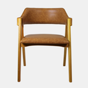 Ver imagem 3 de Cadeira de Madeira Viena Encosto Curvado Cor Mel Estofado Facto Premium Caramelo