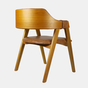 Ver imagem 5 de Cadeira de Madeira Viena Encosto Curvado Cor Mel Estofado Facto Premium Caramelo