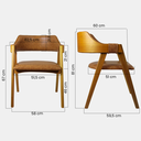 Ver imagem 2 de Cadeira de Madeira Viena Encosto Curvado Cor Mel Estofado Facto Premium Caramelo