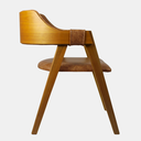 Ver imagem 4 de Cadeira de Madeira Viena Encosto Curvado Cor Mel Estofado Facto Premium Caramelo