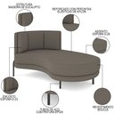 Ver imagem 3 de Chaise Longue Divã 164cm Braço Direito Logus D06 Bouclê Bege Escuro - Mpozenato