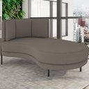 Ver imagem 2 de Chaise Longue Divã 164cm Braço Direito Logus D06 Bouclê Bege Escuro - Mpozenato