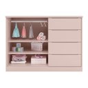 Ver imagem 3 de Cômoda Infantil Pietra com 2 Portas e 4 Gavetas Rosê - PR Baby