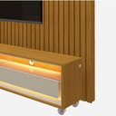 Ver imagem 6 de Rack com Painel Ripado com Led e Rodízio Nobre com Off White - Gelius Móveis