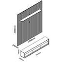 Ver imagem 7 de Rack com Painel Ripado com Led e Rodízio Nobre com Off White - Gelius Móveis
