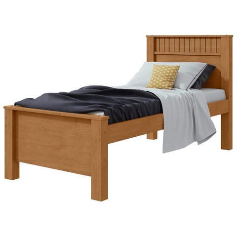 Cama Solteiro Athenas - Lopas Amendoa Clean