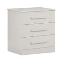 Ver imagem 3 de Mesa de Cabeceira Rubi 3 Gavetas Branco - Leifer