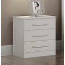 Ver imagem 1 de Mesa de Cabeceira Rubi 3 Gavetas Branco - Leifer