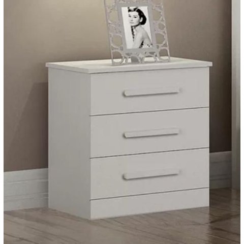 Mesa de Cabeceira Rubi 3 Gavetas Branco - Leifer