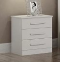 Ver imagem 1 de Mesa de Cabeceira Rubi 3 Gavetas Branco - Leifer