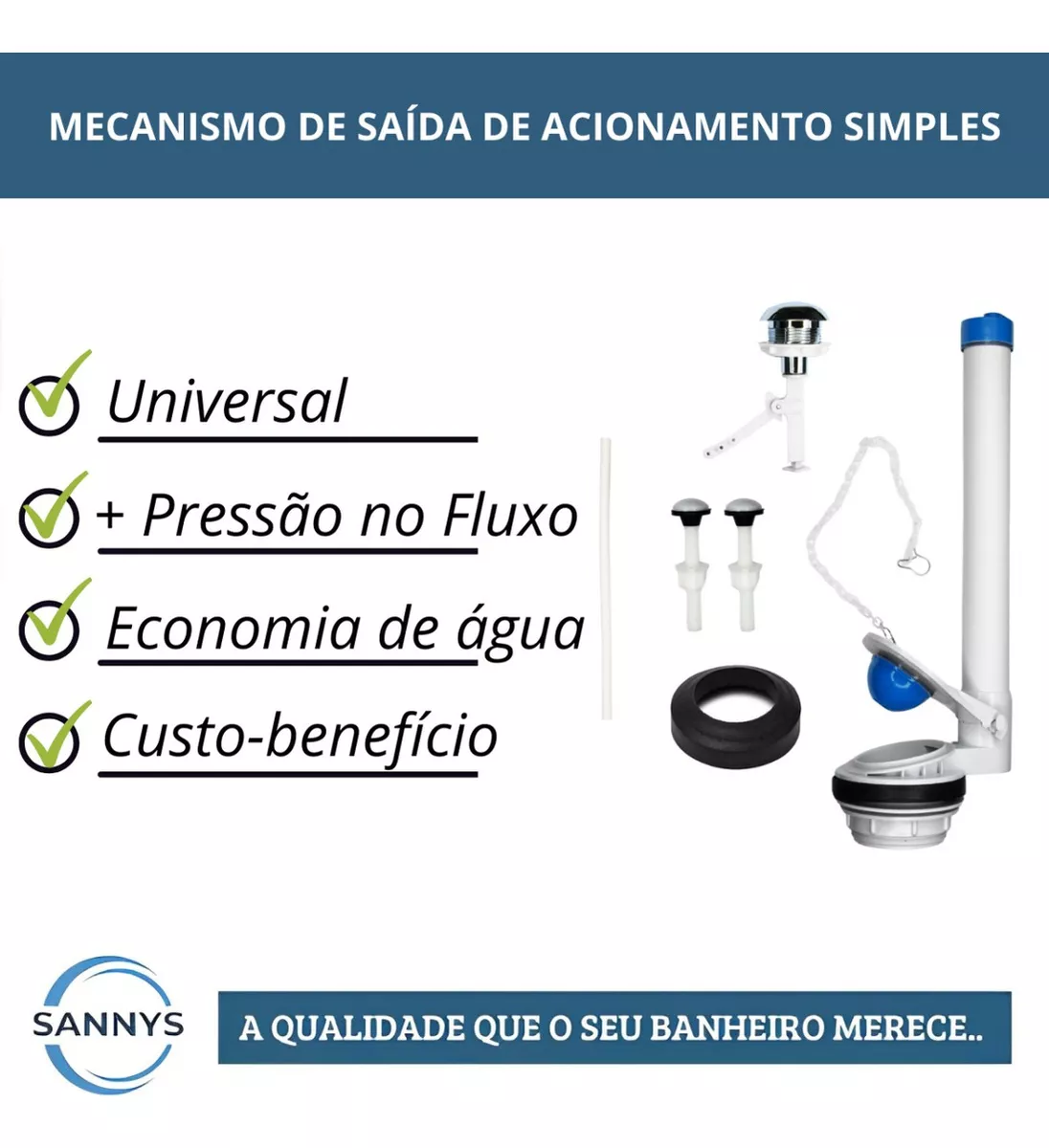 Reparo Saída Caixa Acoplada com Botão de Descarga Roca 1.6gpf 6.0lpf - 2