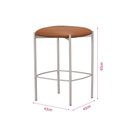 Ver imagem 3 de Banqueta Violette Alta sem Encosto Couro Caramelo Base Aluminium - 77232