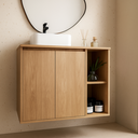 Ver imagem 1 de Gabinete de Banheiro Suspenso Minimalista Freijó 70cm