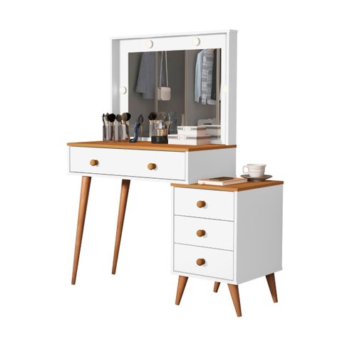 Penteadeira Camarim Mdf com Led Agata Luxo Basoto Brasil