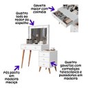 Ver imagem 3 de Penteadeira Camarim Mdf com Led Agata Luxo Basoto Brasil