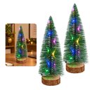 Ver imagem 1 de Mini Pinheiro de Natal LED Kit 2 Uni Fio de Fada Embutido Base de Madeira Casa Decoracao Arranjo Pre