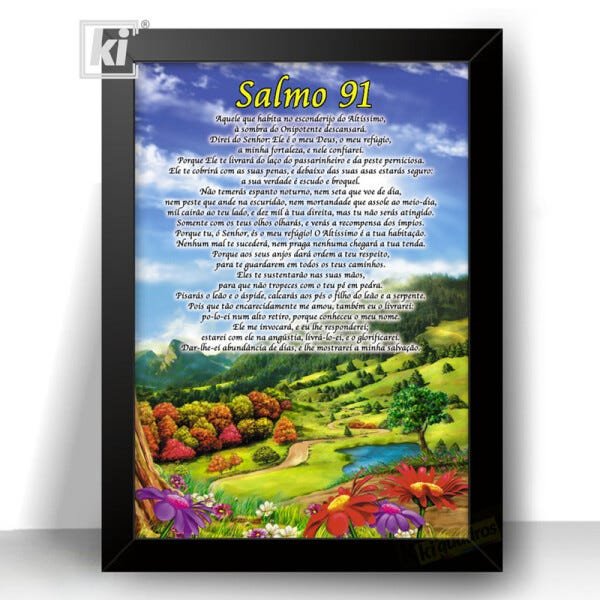 Quadro Decorativo Salmo 91 Paisagem Salmo moldura 44x32cm | MadeiraMadeira