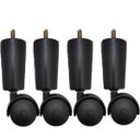 Ver imagem 1 de Conjunto de 4 Pés Cama Box Solteiro Casal Pés para Móveis Rodizio Madeira Tabaco