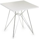 Ver imagem 1 de Mesa Eames 80 Cm Tampo Quadrado Branco Base Torre Cromada - 28737
