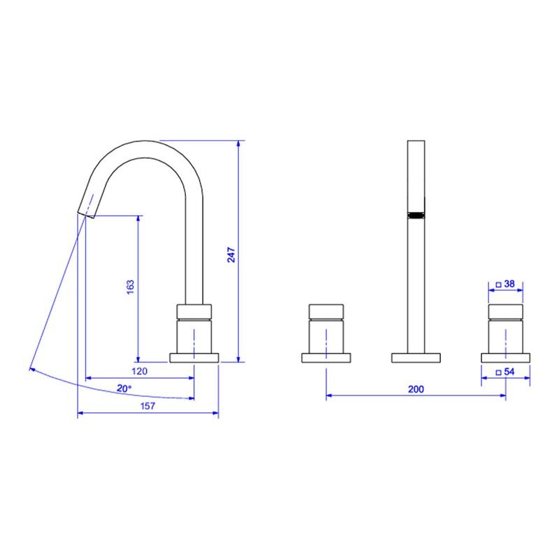 Ver imagem 2 de Misturador de Mesa Bica Alta para Lavatório Cubo Gold Matte 1877.gl86.mt