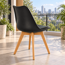 Ver mais imagens de Conjunto Mesa de Jantar Redonda Preta 80cm com 2 Cadeiras Saarinen Leda Almofadadas para Sala de Jan