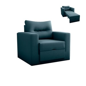 Poltrona Cama Soraia Super Confortável para Sala e Recepção:azul Petróleo