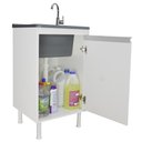 Ver imagem 4 de Tanque Lavanderia 26 Litros Torneira de Bancada + Gabinete Cor:cinza