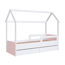 Ver imagem 2 de Cama Infantil Montessoriana com Gavetas sem Colchão Branco/Rosa - Completa Móveis