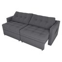 Ver imagem 2 de Sofá Cama Reclinável 2 Lugares 220cm Nayla Boucle Cinza Matrix