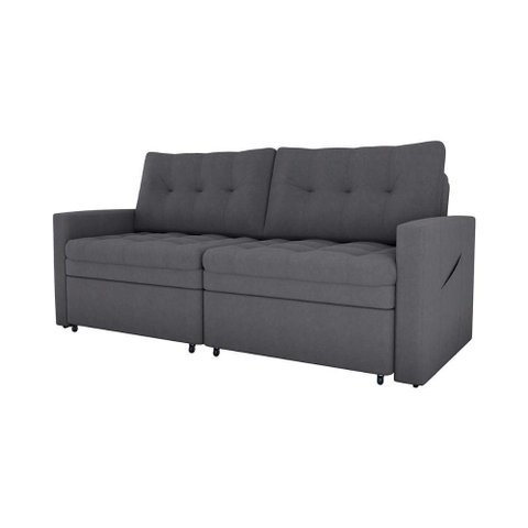 Sofá Cama Reclinável 2 Lugares 220cm Nayla Boucle Cinza Matrix