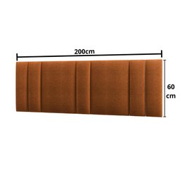 Cabeceira King Estofada com Led - Boucle Teracota - 2