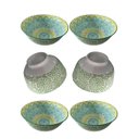 Ver imagem 5 de kit 6 Bowls Cumbucas Tigelas Potes porcelana Estampada 300ml MEK Kit 6 Tigelas Cumbucas Bowls 300ml 