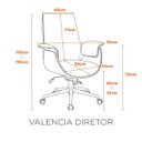 Ver imagem 2 de Cadeira Diretor Moderna Estofada Giratória Valencia Fratini