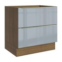 Ver imagem 1 de Balcão de Cozinha 80 Cm 2 Gavetas (sem Tampo) Rustic/cinza Lux Madesa Rustic/cinza