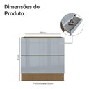 Ver imagem 3 de Balcão de Cozinha 80 Cm 2 Gavetas (sem Tampo) Rustic/cinza Lux Madesa Rustic/cinza