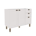 Ver imagem 3 de Armário de Cozinha Modulada Balcão de Pia 1,20m com Tampo 2 Portas 3 Gavetas 1532 Iluminata 100% Mdf
