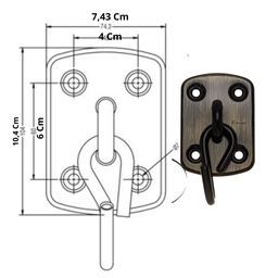 Gancho De Rede Reforçado, Modelo Classic, Resistente, Antique 200Kg - 3