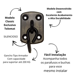 Gancho De Rede Reforçado, Modelo Classic, Resistente, Antique 200Kg - 2