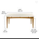 Ver imagem 3 de Mesa Retangular Tampo Vidro Off White 180x100 Cm Madeira Maciça Imbuia Rmi