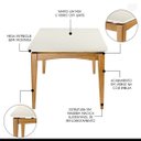Ver imagem 2 de Mesa Retangular Tampo Vidro Off White 180x100 Cm Madeira Maciça Imbuia Rmi