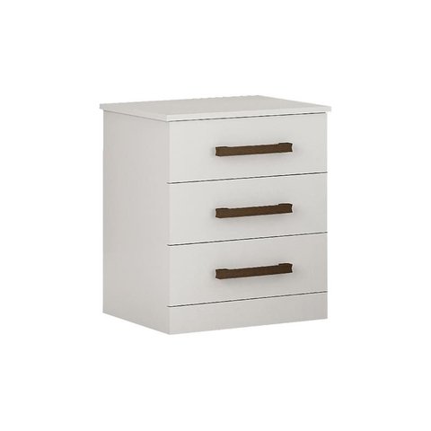 Mesa de Cabeceira com 3 Gavetas - Rubi-branco -leifer Móveis