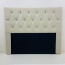 Ver imagem 2 de Cabeceira Estofada Casal Fixação no Box 140x117cm Bege Claro - Tecido Veludo Suede Liso