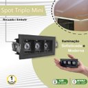 Ver imagem 2 de 9 Micro Spot LED Triplo Downlight Embutido 3000k Preto BET58