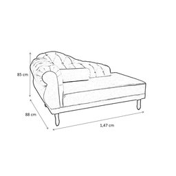 Recamier Decorativo Divã Larissa Lado Direito Suede Roxo Pés Madeira Ms Decor - 4