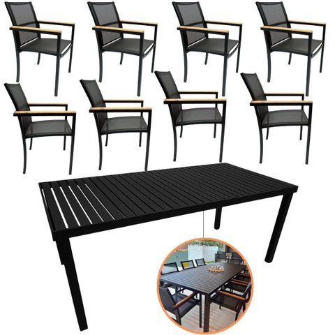 Conjunto de Mesa Ripada 8 Lugares Amélia de Jardim Piscina Jantar