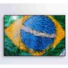 Quadro Bandeira Do Brasil Em Fitas 60x40 Cm Tecido Canvas - 8